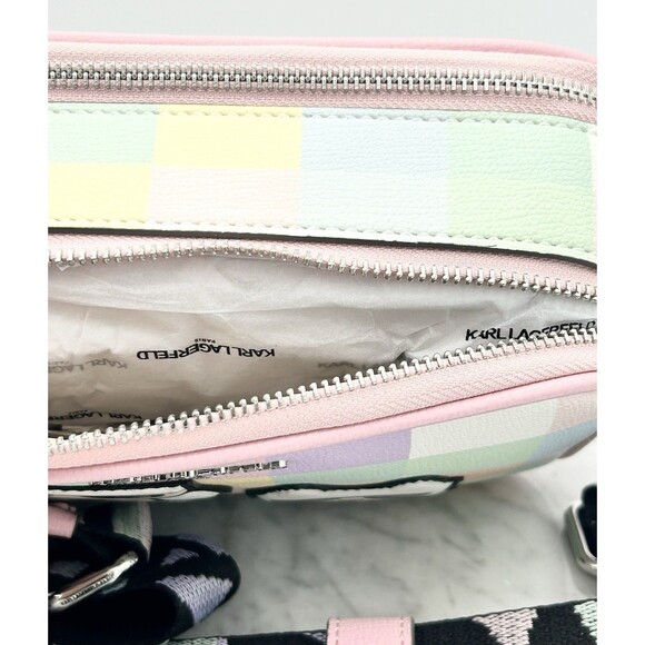 Karl Lagerfeld Crossbody Multi Blush Pastel Camera Bag Purse & Mini Wallet NWT - Picture 8 of 8